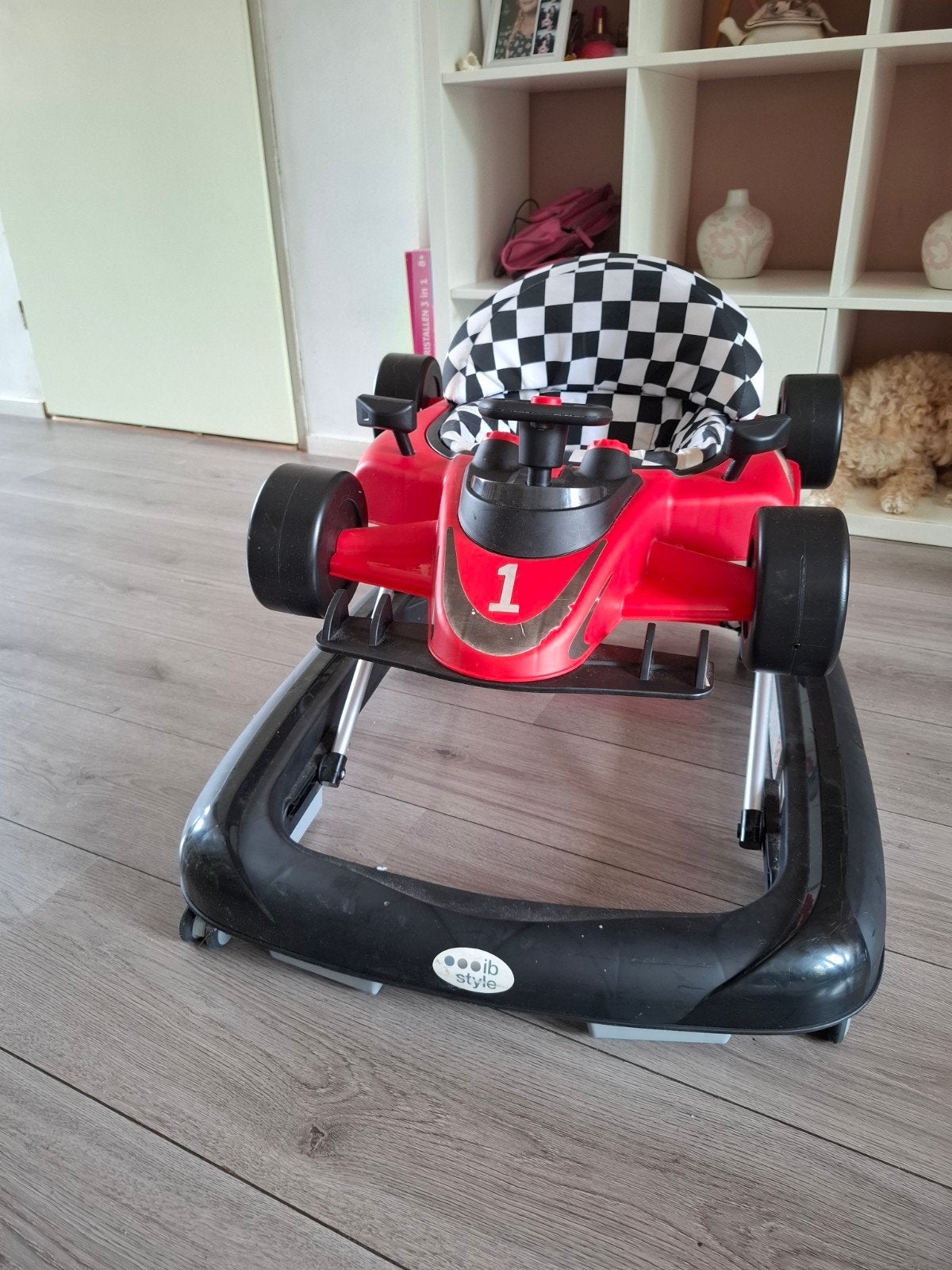 loopstoel  raceauto, Kinderen en Baby's, Speelgoed | Buiten | Voertuigen en Loopfietsen, Ophalen, Zo goed als nieuw