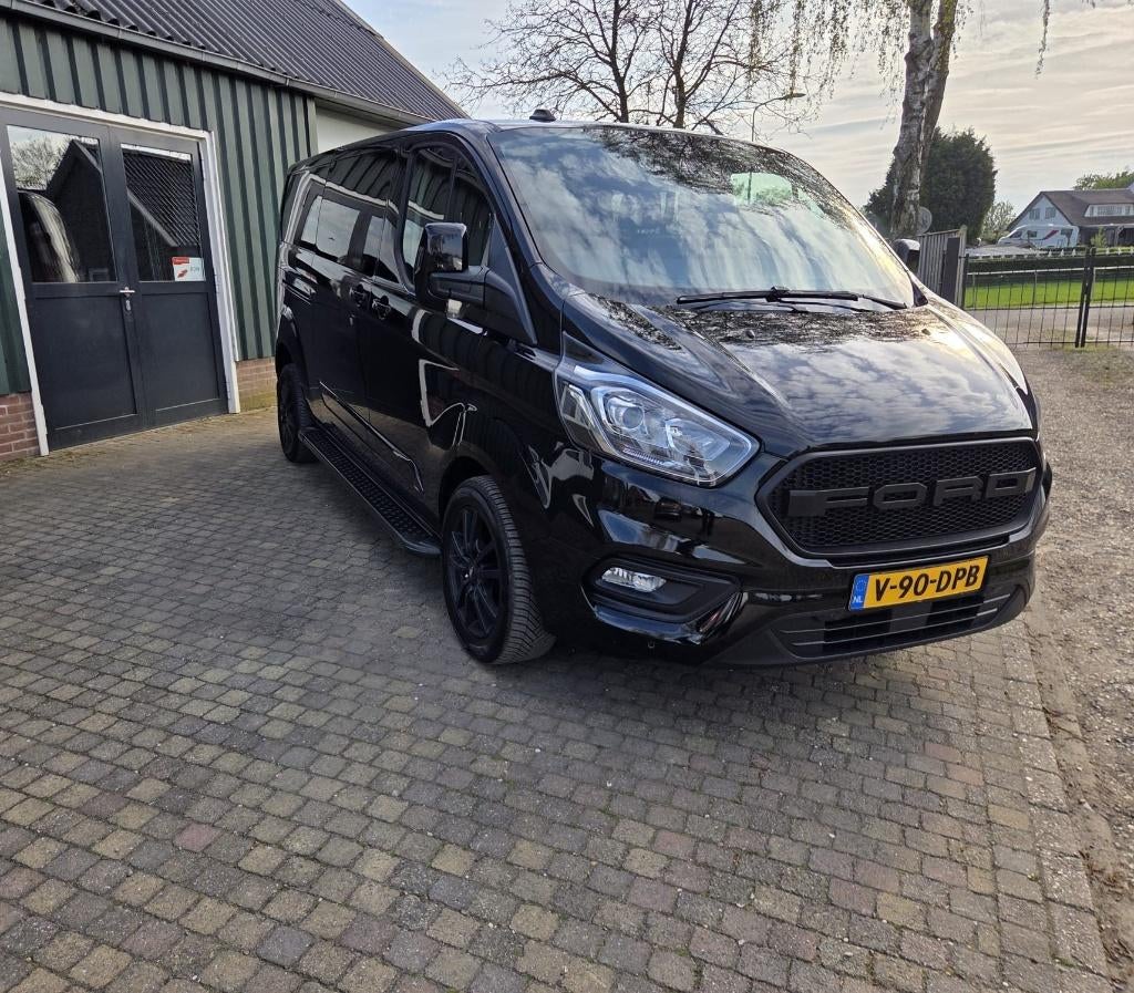 Ford Transit Custom Gbdc 2.0 Tdci 130PK 320 L2h1 Automaat, 1995 cc, Zwart, Leder en Stof, Zwart