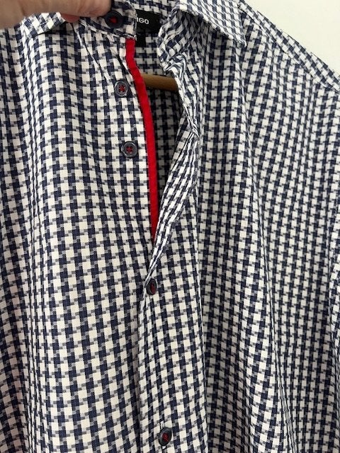 Claude Vigo, mooi overhemd blauw/wit slim fit maat XL., Kleding | Heren, Blauw, Claude Vigo, Ophalen of Verzenden, Zo goed als nieuw