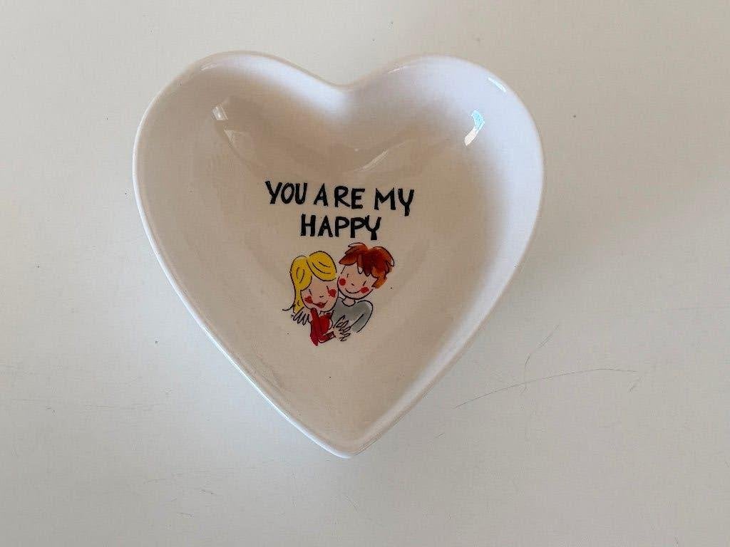 Blond Amsterdam hart schaal You are my happy, Keramiek, Nieuw, Ophalen of Verzenden, Schaal of Schalen