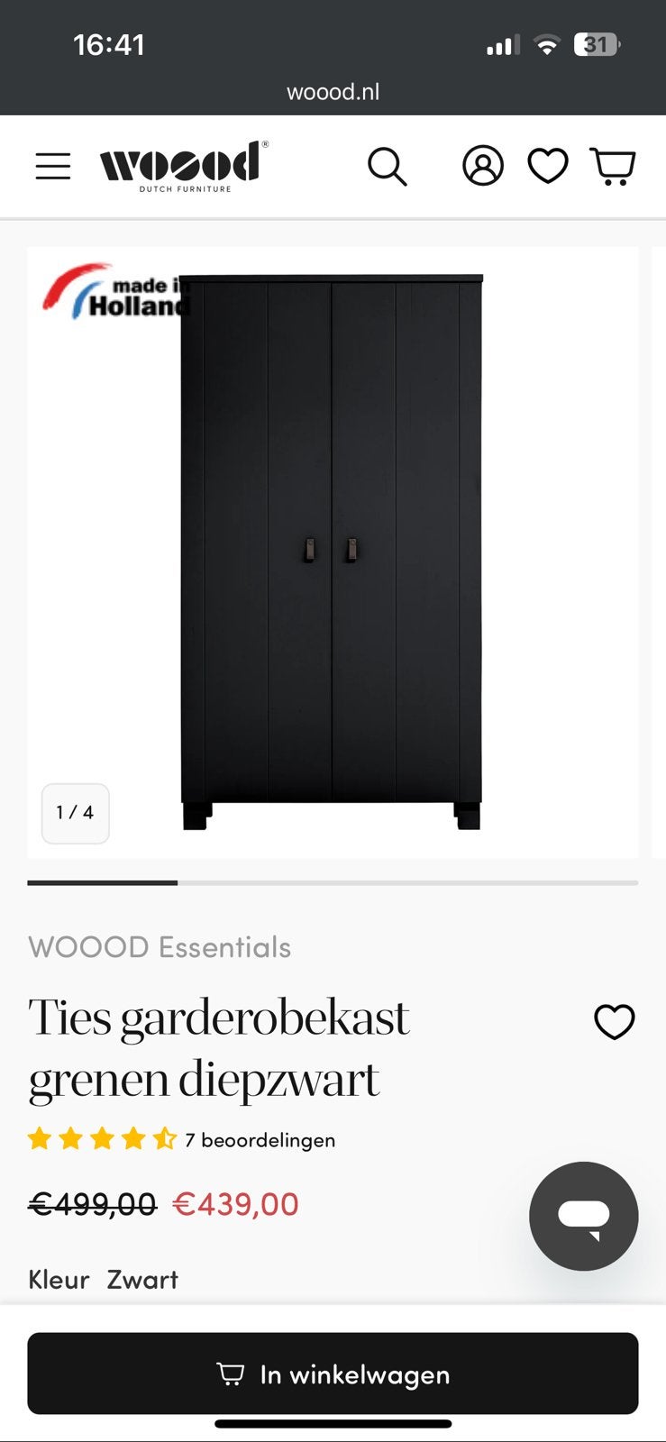 Wood Ties Kast, Ophalen, Met deur(en), Gebruikt, 100 tot 150 cm