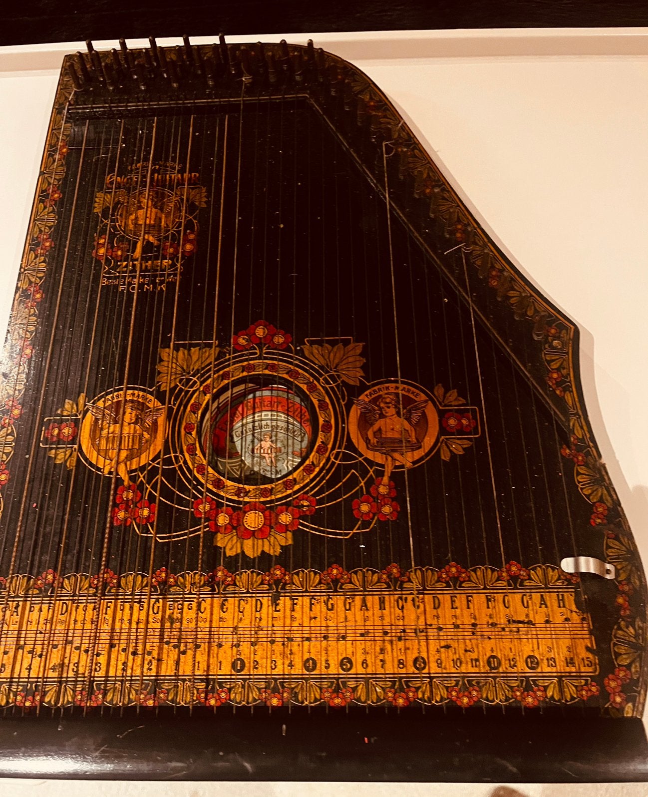 Prachtige  Antirke tafelharp, Muziek en Instrumenten, Ophalen, Gebruikt, Harp