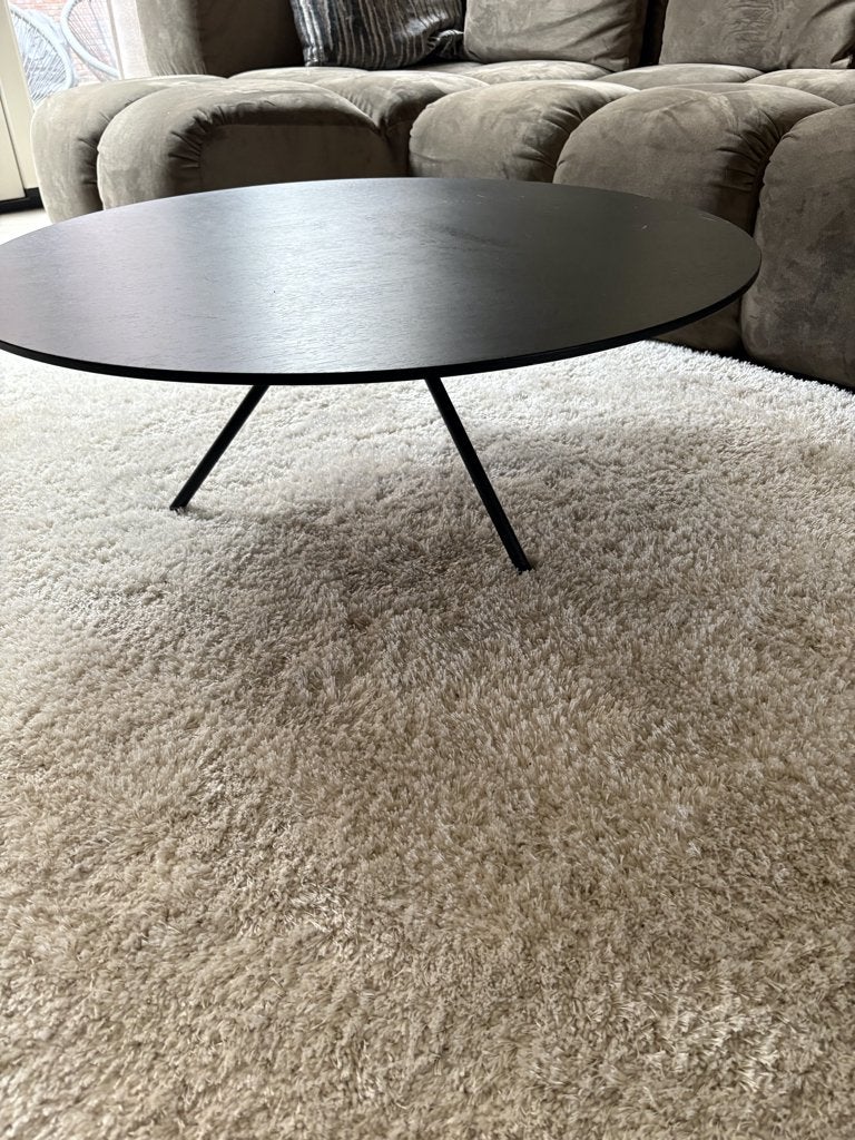 Salontafel Bo | Goossens | zwart | soft touch lak | eiken, Ophalen, 50 tot 100 cm, 50 tot 100 cm, Zo goed als nieuw