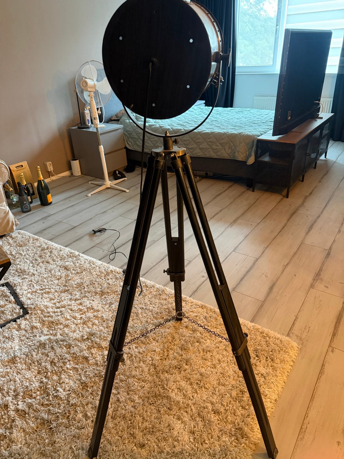Vintage Studio Lamp op Statief - Industriële Stijl, Ophalen, Gebruikt, E27 (groot), Metaal
