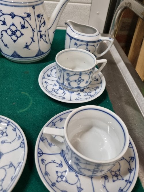 theeservies jager blauw wit vintage, Ophalen of Verzenden, 'T Olde Gre-j, Info@toldegrej.nl, Endepoelstraat 20f Didam