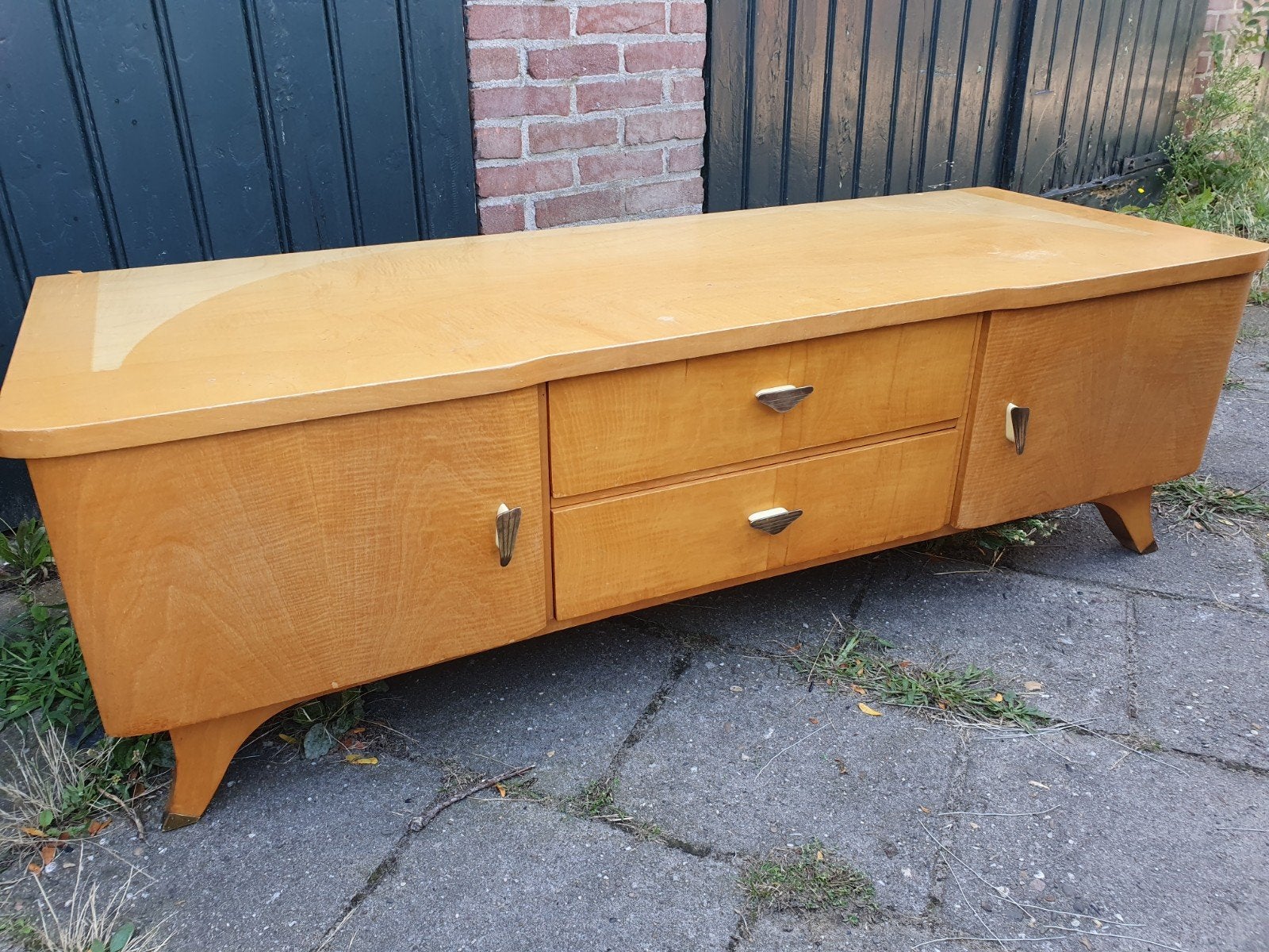 Vintage TV meubel ., Ophalen, Gebruikt, 100 tot 150 cm, Sixties