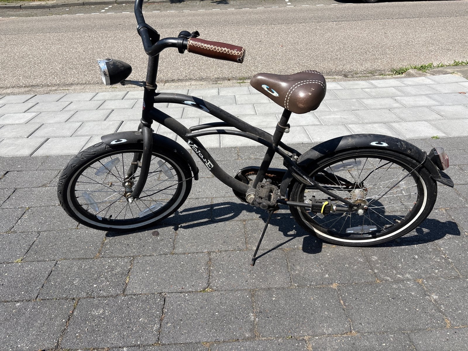 Volare Black Cruiser kinderfiets 20 inch, Fietsen en Brommers, Fietsen | Cruisers en Lowriders, Ophalen, Terugtraprem, Gebruikt