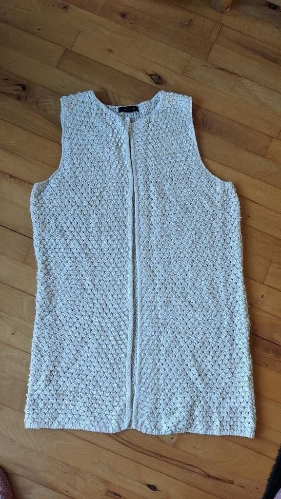 Witte overgooier / vest, maat L, Kleding | Dames, Ophalen of Verzenden, Gedragen, Maat 42/44 (L), Wit