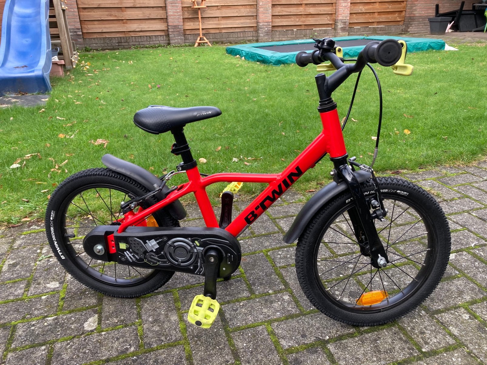 B’twin racing 900 16 inch jongensfiets, Ophalen, Zijwieltjes, 16 tot 20 inch, Velgrem