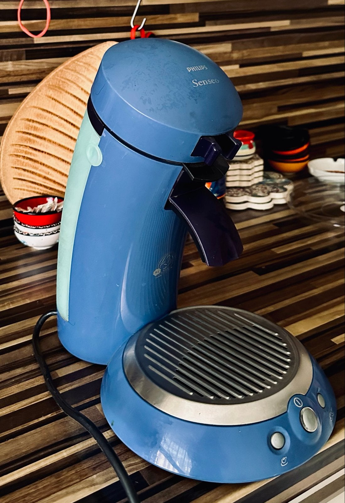 Philips Senseo Koffiezetapparaat - Blauw, Koffiepads en cups, Gebruikt, Koffiemachine, Ophalen of Verzenden