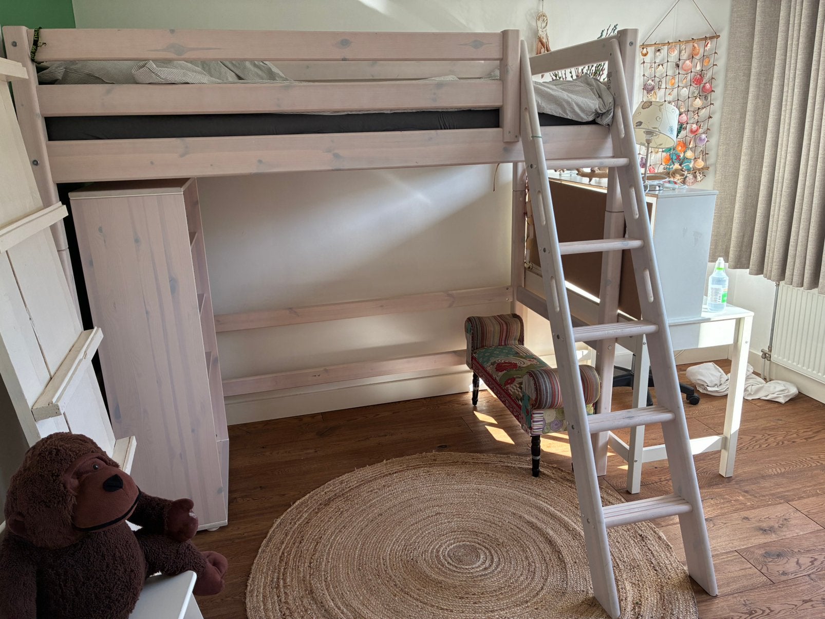 Stapelbed met kast en matras, Ophalen, Zo goed als nieuw, Stapelbed