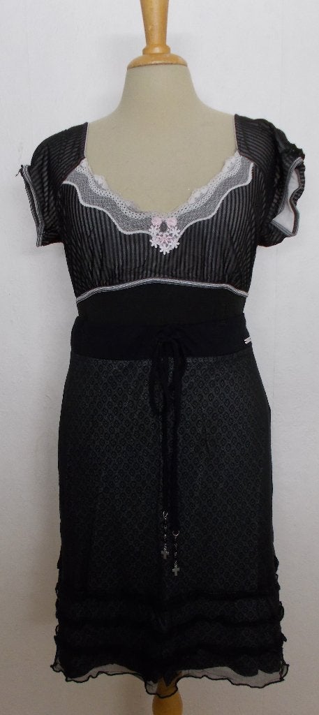 Leuke grijs/zwarte set van rok met top van Vive Maria! M, Maat 38/40 (M), Zo goed als nieuw, Knielengte, Meerkleurig