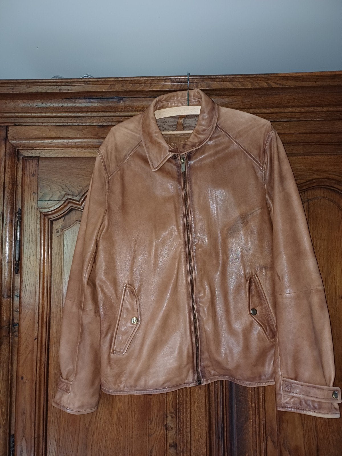 Massimo Dutti zachtleren jas xl, Bruin, Overige maten, Ophalen of Verzenden, Massimo Dutti