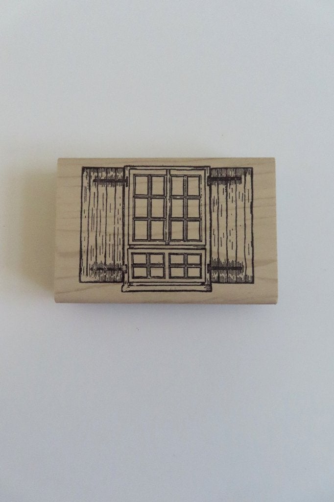 Houten stempel Raam met luiken De Stempelmakers *Nieuw  4927, Ophalen of Verzenden, Nieuw, Houten stempel