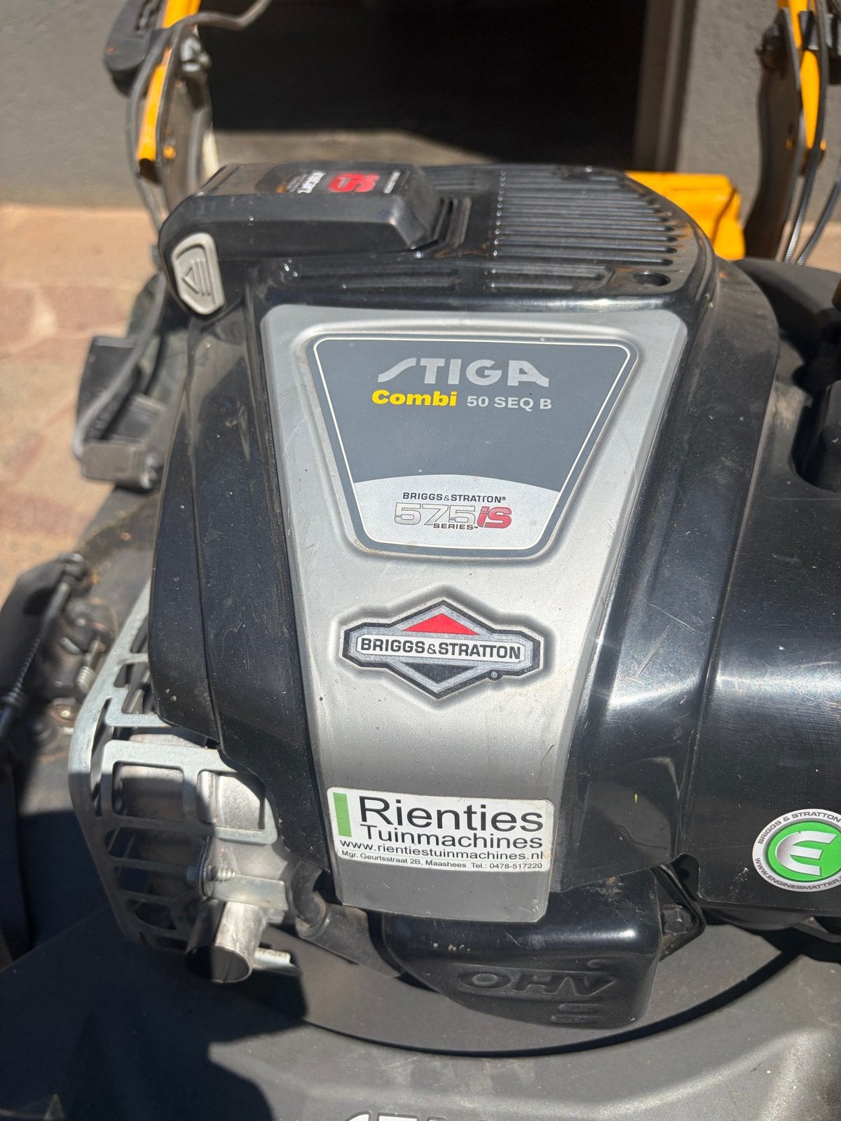 Stiga Combi 50 SEQ B Benzine Grasmaaier Briggs & Stratton, Ophalen, Cirkelmaaier, Gebruikt, Elektrische starter