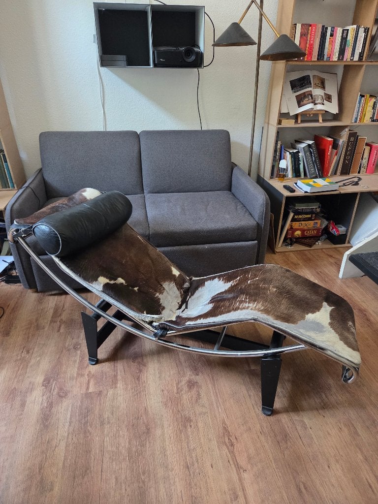 Cassina Lc4 Le Corbusie replica designer loungestoel, Ophalen, Gebruikt, Eenpersoons, 75 tot 100 cm