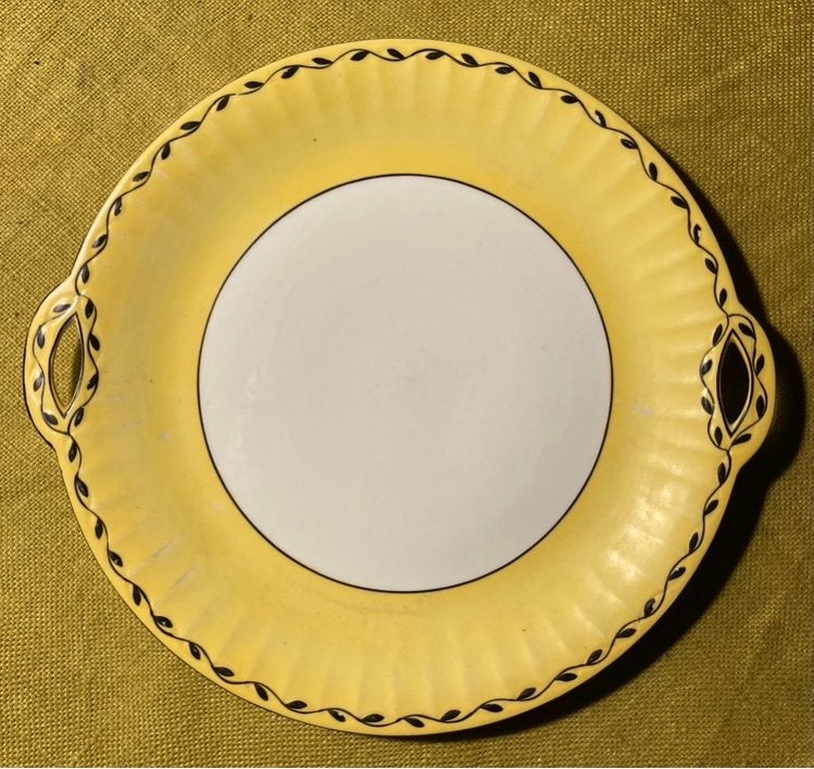 Taart schaal, Gebruikt, Porselein of Keramiek, Schaal, Rond