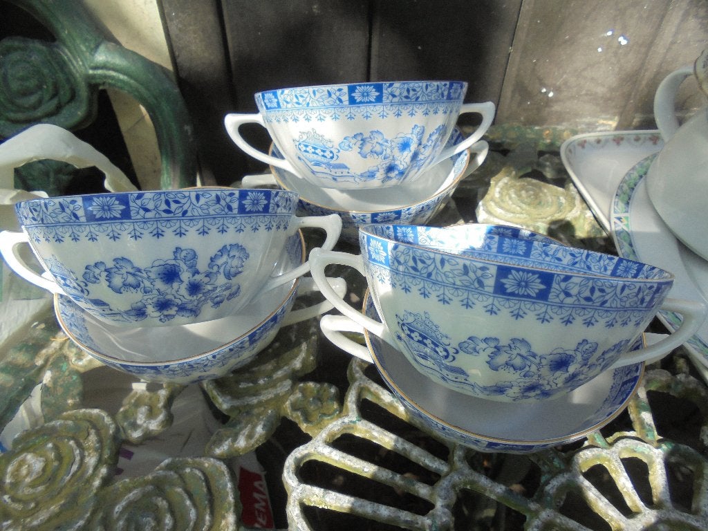 6 x Soepkom - 2 oren Seltmann Weiden Bavaria Theresia Blauw, Ophalen of Verzenden