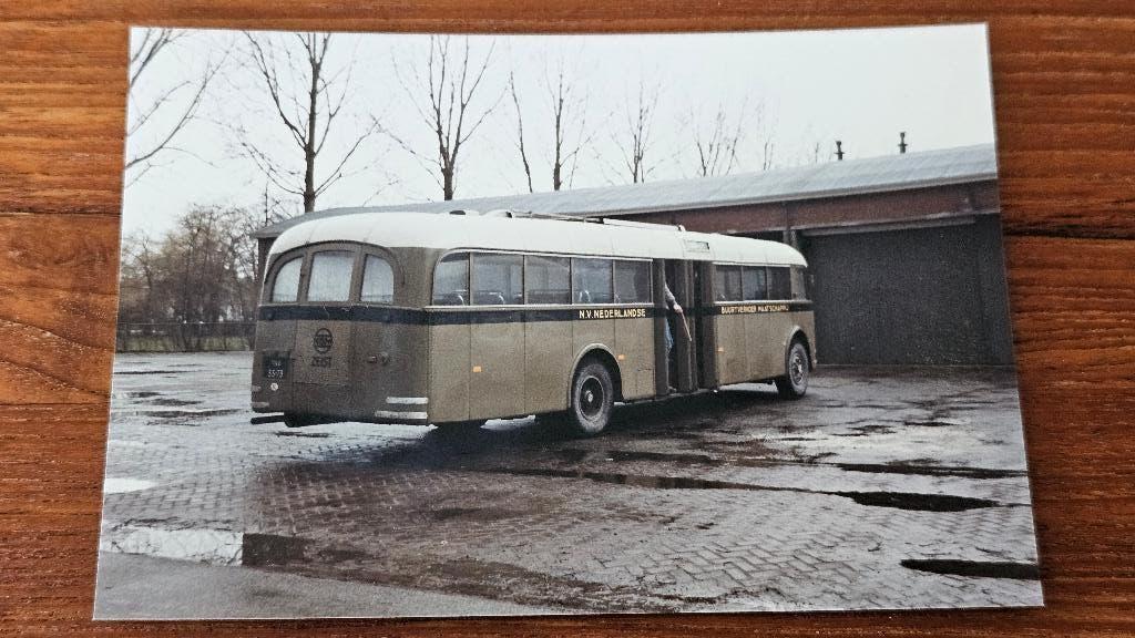Foto BUS NBM Zeist 1108 NS Winschoten Museumbus, Verzamelen, Spoorwegen en Tramwegen, Gebruikt, Bus of Metro, Overige typen, Verzenden