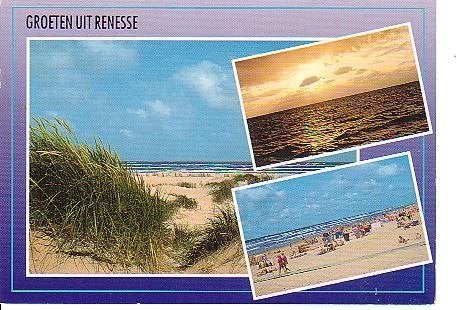Ansichtkaart 	Renesse	3-luik	Zee en strand, Verzenden, 1980 tot heden, Gelopen, Zeeland