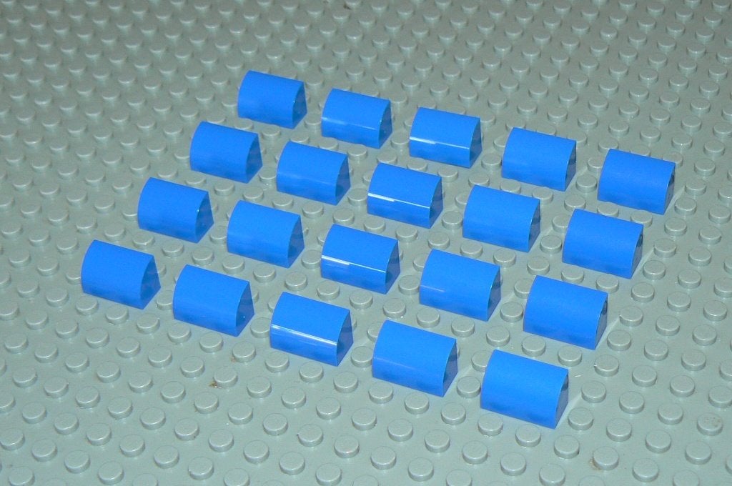 L625 Gebogen stenen 1x2 (hoog) blauw 20 st., Ophalen of Verzenden, Nieuw, Losse stenen, Lego