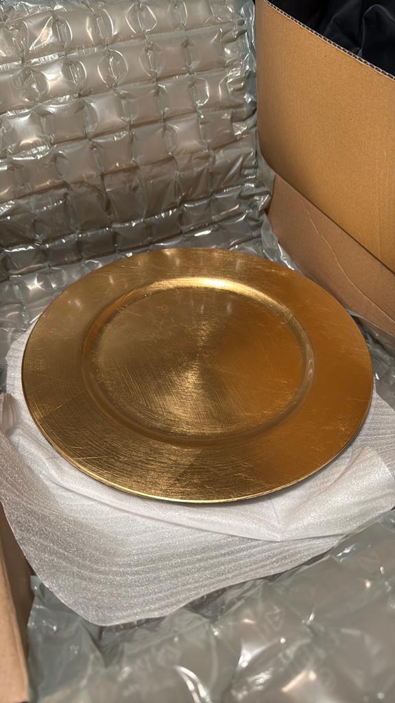 G. Wurm Kaarsenbord - 6x stuks - goud - D33 cm - rond, Ophalen of Verzenden, Zo goed als nieuw, Rond, Overige materialen