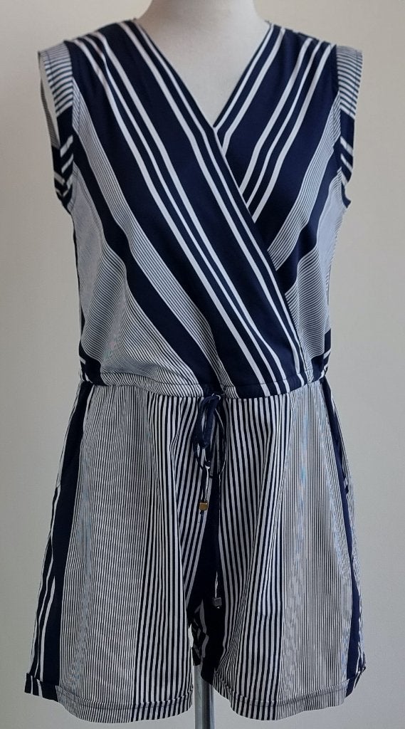 Yessica blauw/wit gestreepte playsuit mt. 38, Maat 38/40 (M), Blauw, Yessica, Ophalen of Verzenden