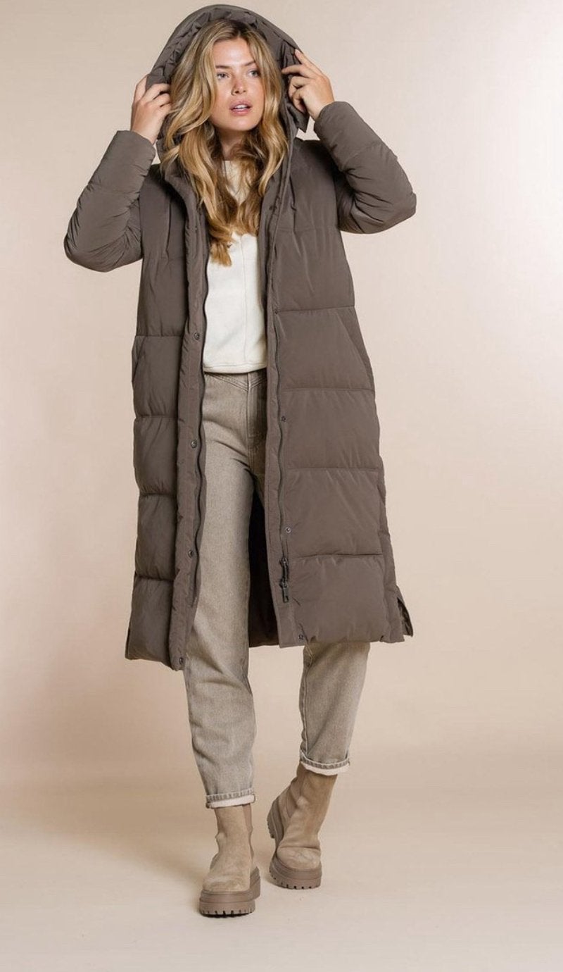 Geisha winterjas L 40, Kleding | Dames, Jassen | Winter, Ophalen, Zo goed als nieuw, Maat 42/44 (L), Bruin