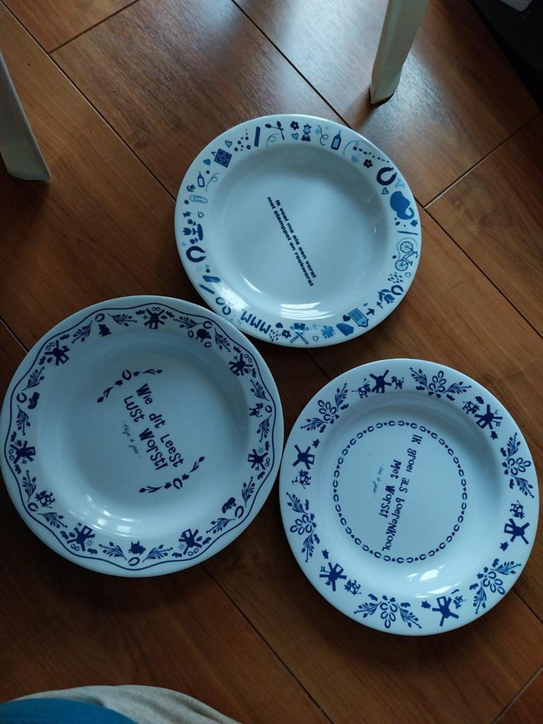 Unox Delfts Blauw Borden Set - 3 Stuks, Ophalen of Verzenden