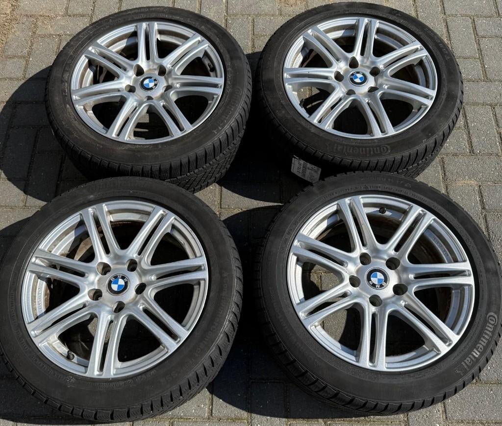 BMW 17 inch wielen merk Brock Continental winterbanden, Auto-onderdelen, Banden en Velgen, Ophalen, Gebruikt, Banden en Velgen