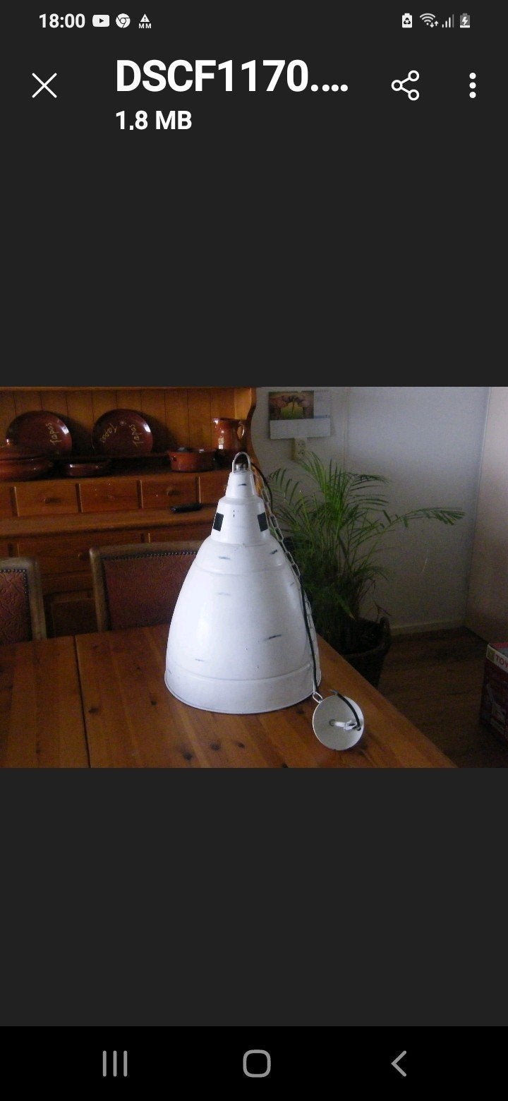 Witte Industriële Hanglamp - Vintage Stijl, Ophalen