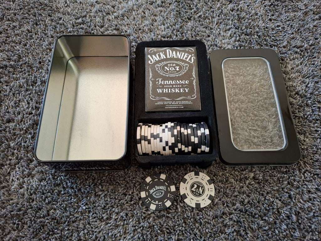 Jack Daniel's Pokerset in Blik, Ophalen of Verzenden, Zo goed als nieuw, Gebruiksvoorwerp