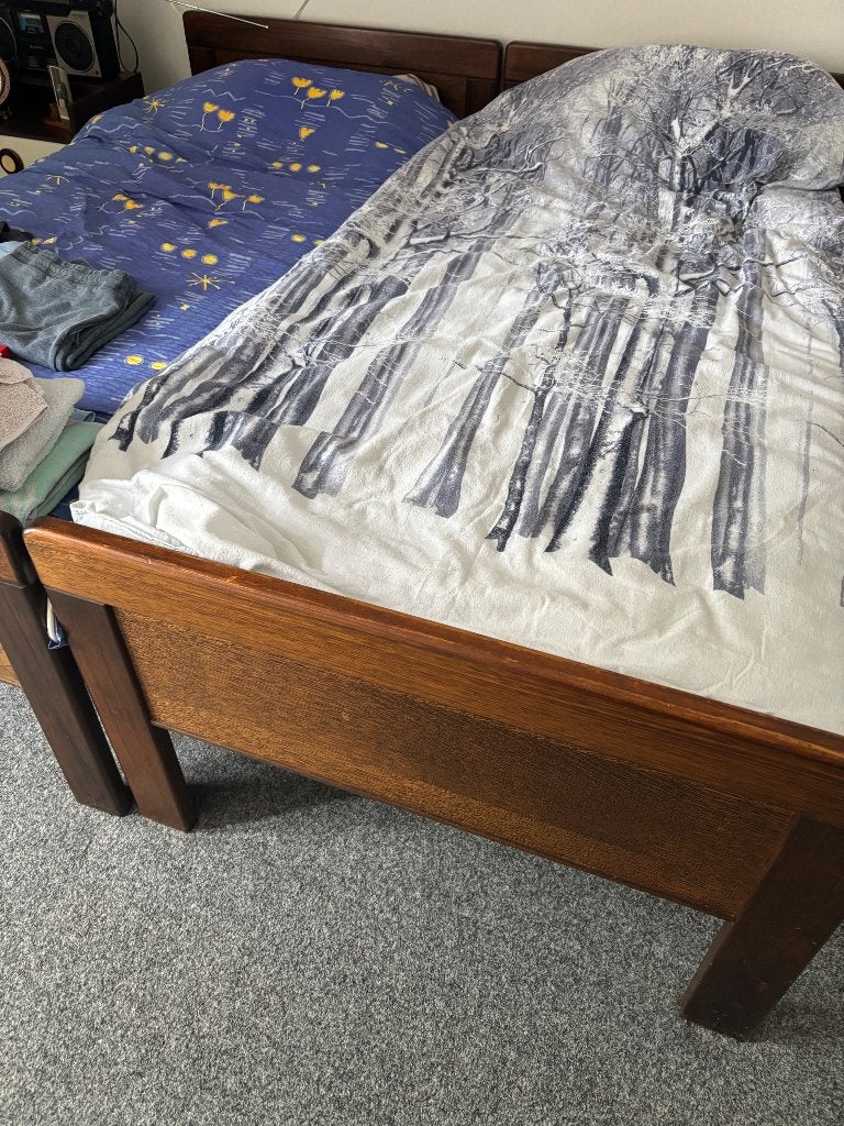 Bedden, Huis en Inrichting, Slaapkamer | Bedden, Ophalen, Gebruikt, Eenpersoons, Bruin