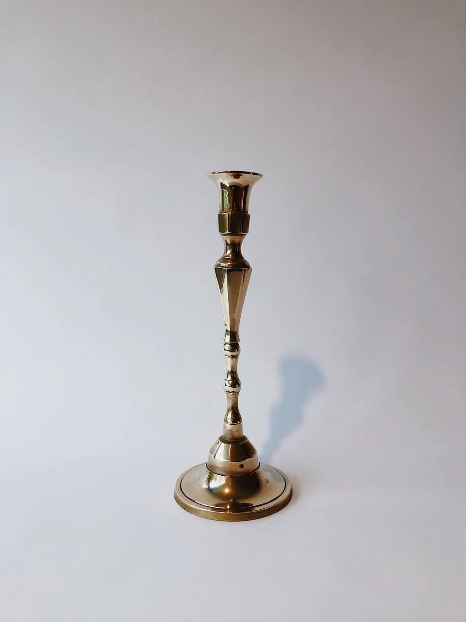 VINTAGE KANDELAAR MESSING | 30 CM, Ophalen of Verzenden, Overige materialen