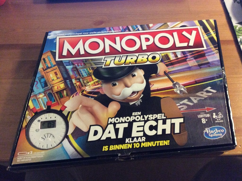 Monopoly Turbo. Bordspel van Hasbro. Compleet en netjes, Een of twee spelers, Ophalen of Verzenden, Gebruikt, HASBRO
