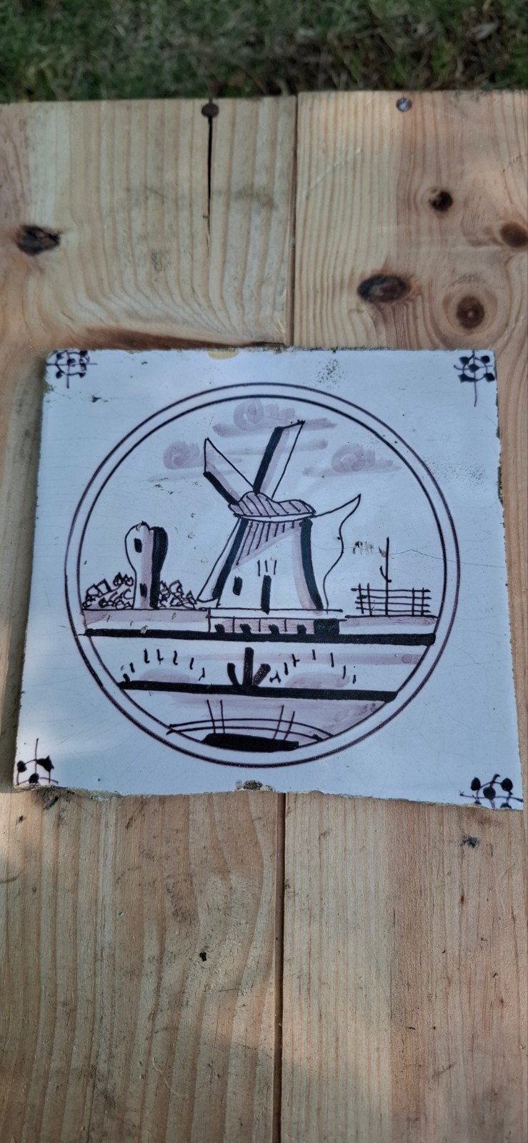 5 antieke tegel Makkum of Harlingen rond 1850, Ophalen of Verzenden