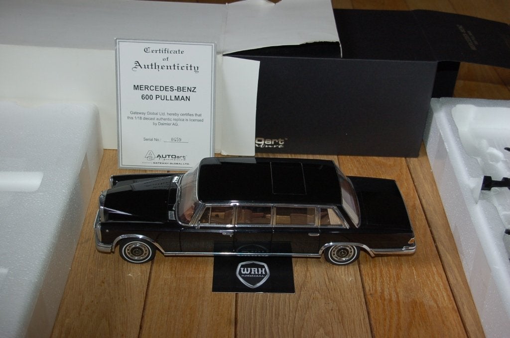 1:18 MERCEDES 600 PULLMANN black Autoart 76197 WRH, Verzenden, Zo goed als nieuw, Auto, Autoart