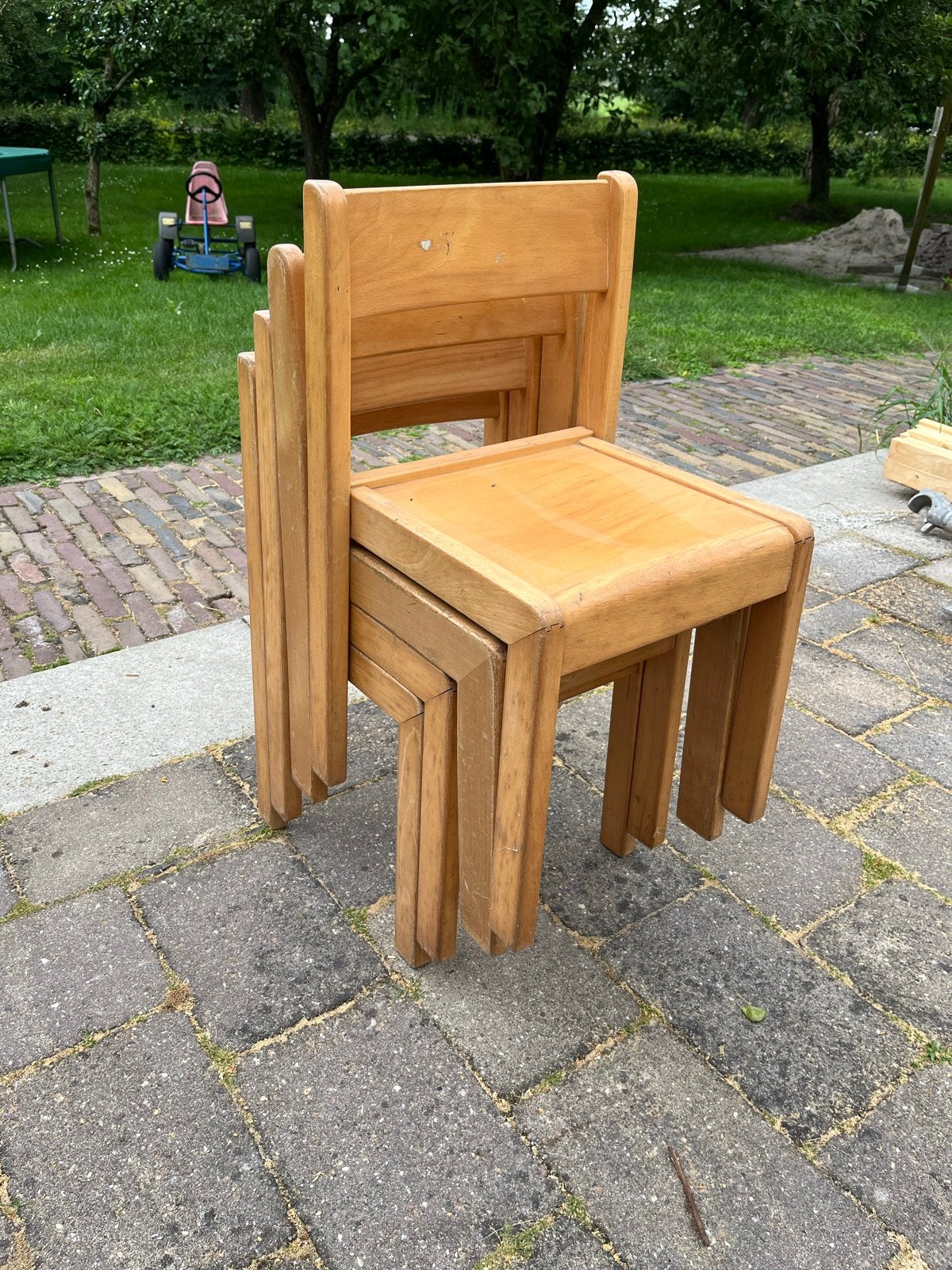 Set van 4 houten kinderstoelen, Ophalen