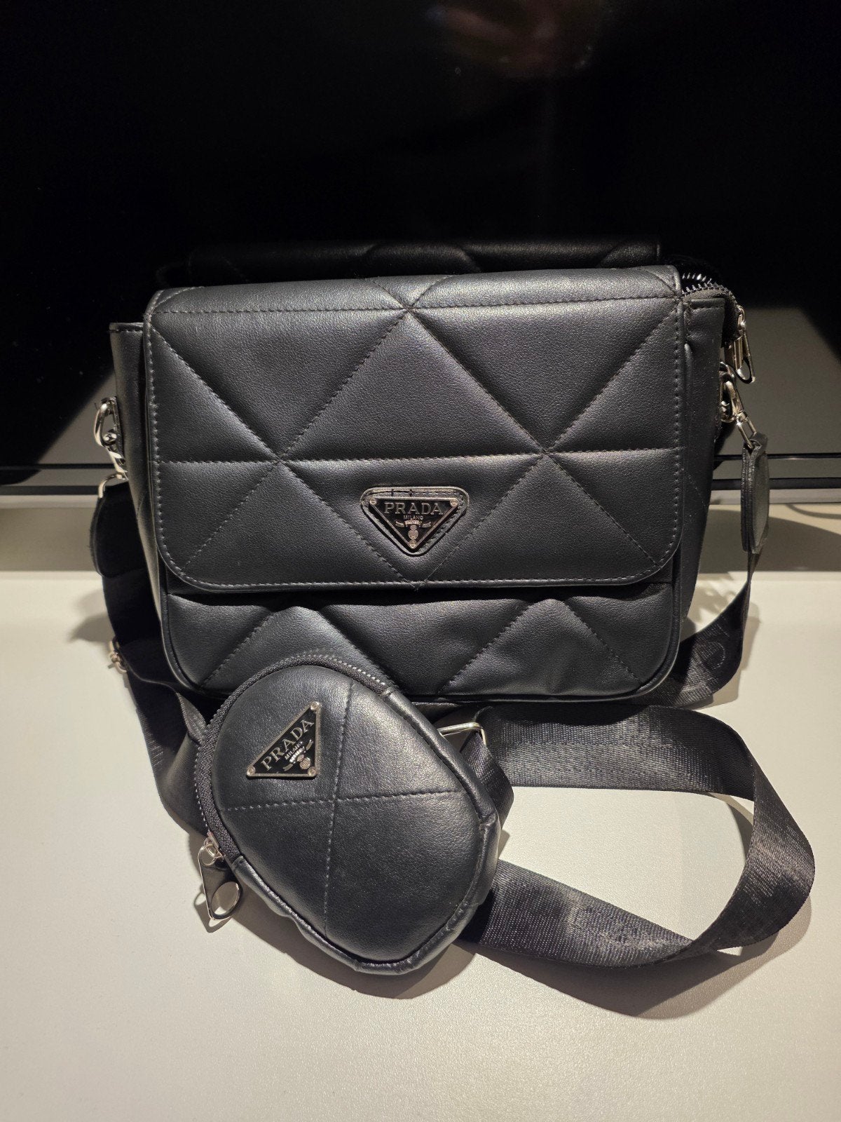 Prada tas set, Ophalen of Verzenden, Zwart, Handtas