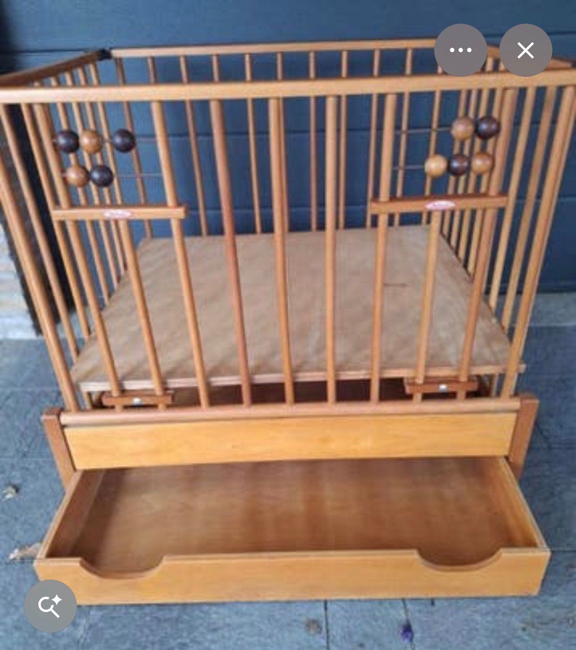 Vintage houten Kibofa box/opbergmeubel met lade en wieltjes”, Ophalen, Gebruikt, Rechthoekig, In hoogte verstelbaar