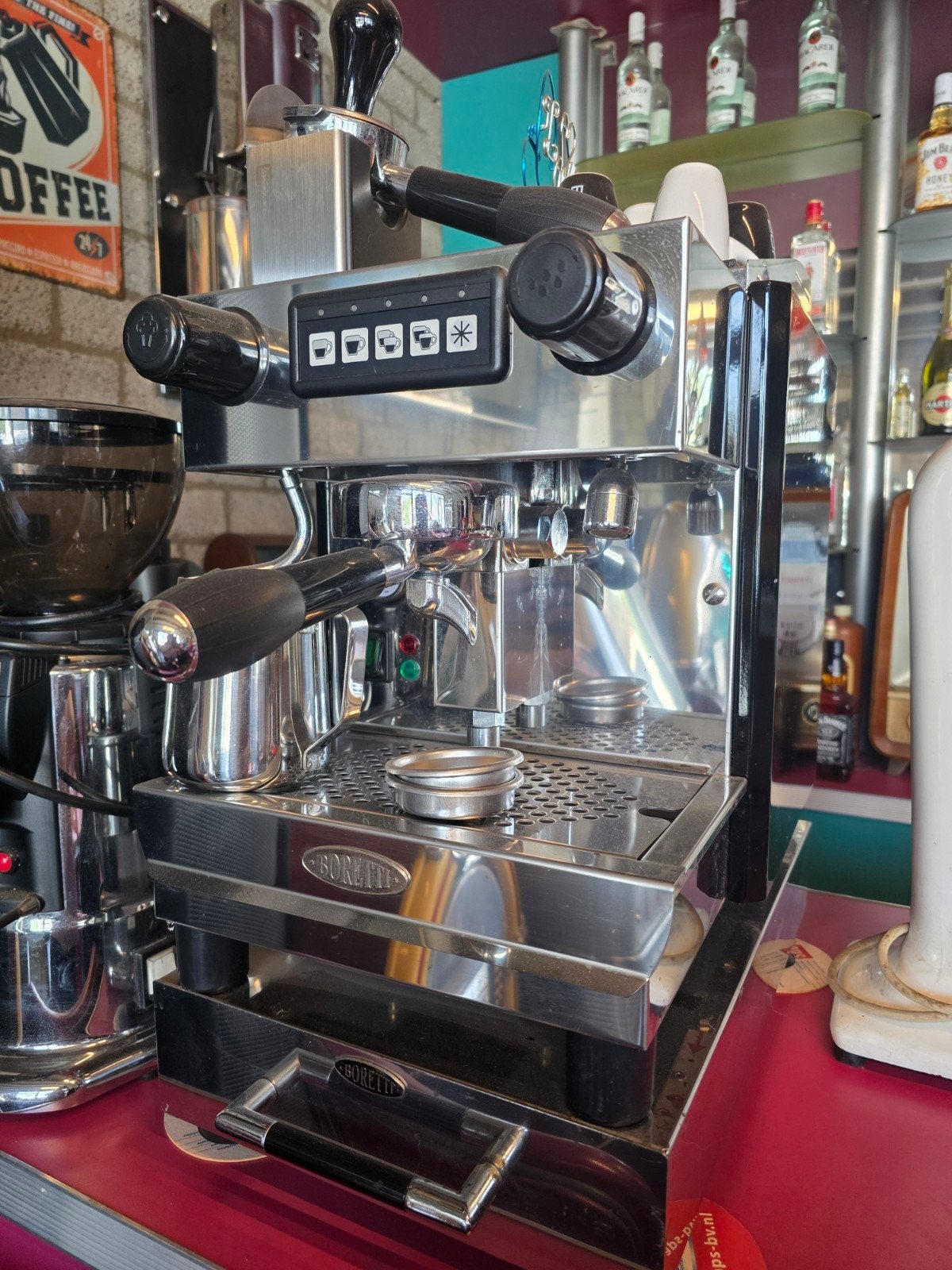 Boretti Espresso Apparaat - Baristanero, Espresso apparaat, Zo goed als nieuw, 2 tot 4 kopjes, Gemalen koffie