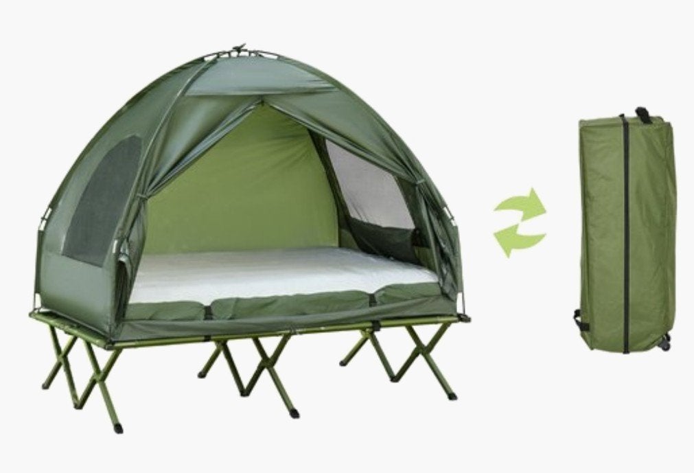 Opvouwbare Tentbed met Matras - Ideaal voor Kamperen, Caravans en Kamperen, Ophalen, Zo goed als nieuw