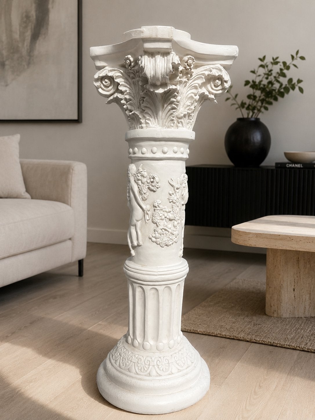 Casa Padrino Barok Decoratieve Pilaar Wit H. 77 cm, Ophalen, Zo goed als nieuw