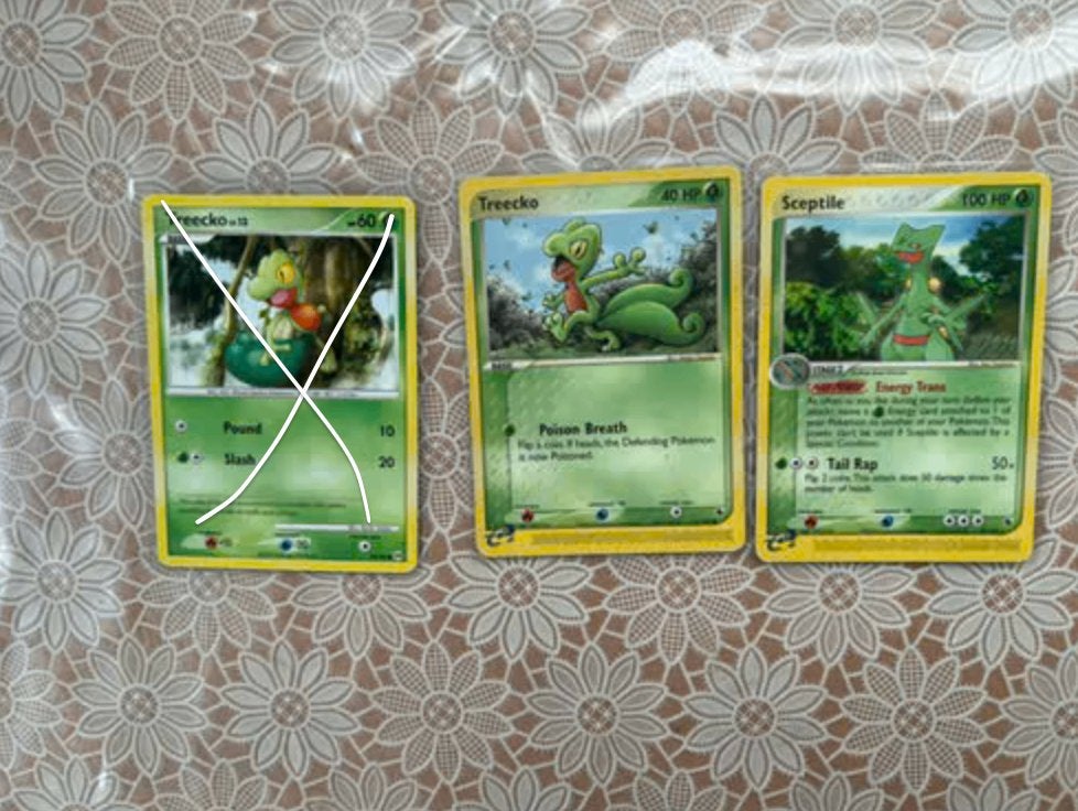 Treecko en sceptile pokemon set, Ophalen of Verzenden, Zo goed als nieuw, Meerdere kaarten