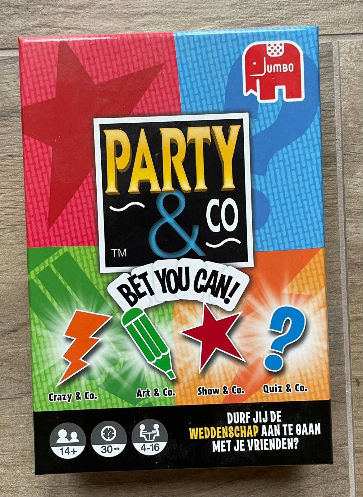 Party & Co Bet You Can! Gezelschapsspel van Jumbo, Drie of vier spelers, Ophalen of Verzenden, Zo goed als nieuw