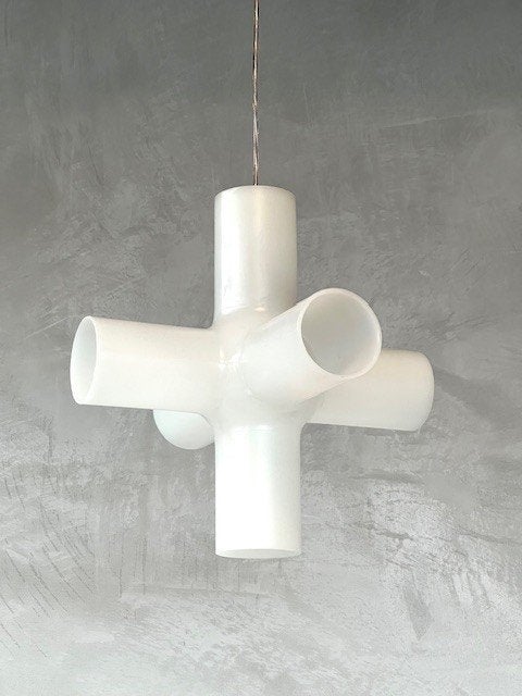Crosslight hanglampen 6x vintage design rood wit prijs p/st, Kunststof, ., Vintage, Nieuw