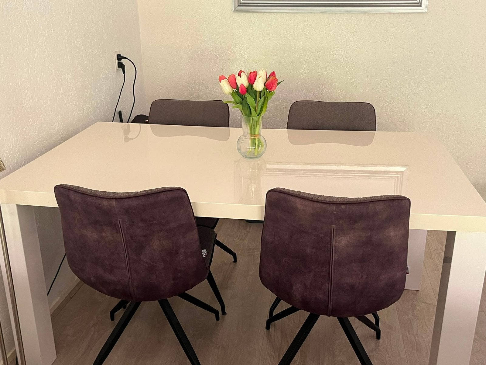 Tafels en stoelen te koop, Huis en Inrichting, Tafels | Eettafels, Ophalen, Zo goed als nieuw, Rechthoekig, 50 tot 100 cm