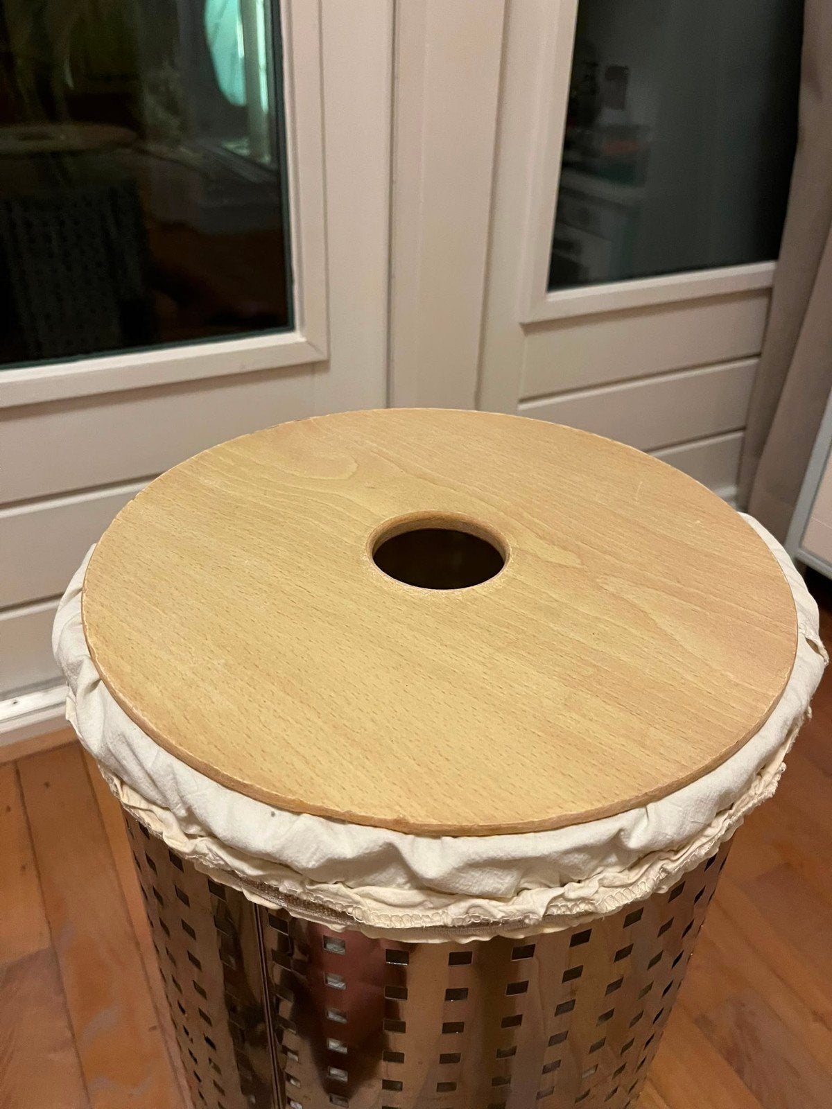 Brabantia wasmand met wasbare waszak, Ophalen, Gebruikt, Zilver, Metaal