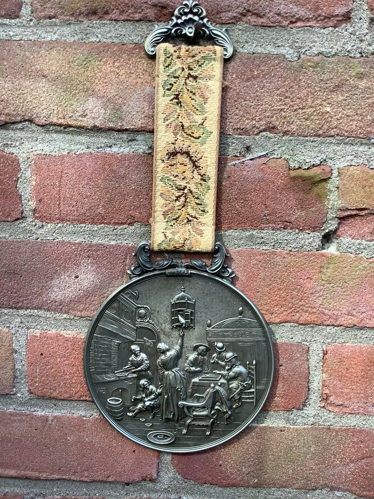 Prachtige plaquette WMF Zinn muurhanger fifties, Ophalen of Verzenden