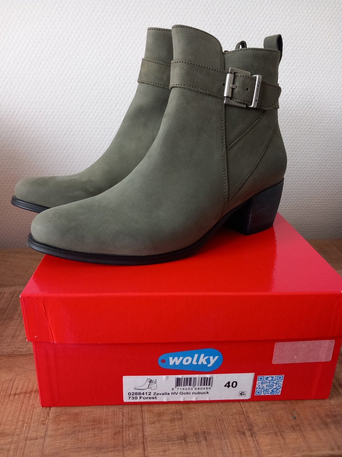 NIEUW Wolky dames groenachtige laarsjes, maat 40, Ophalen, Wolky, Lage of Enkellaarzen, Nieuw